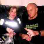 settee with amanda and mark on